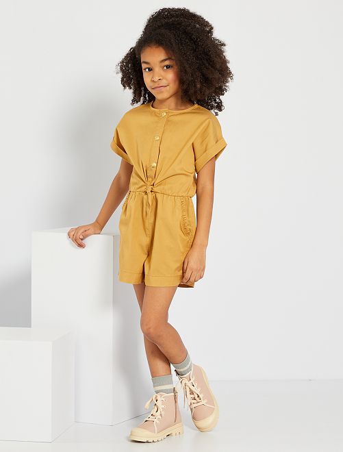 Tuta corta satinata - BEIGE - Kiabi - 13.00€