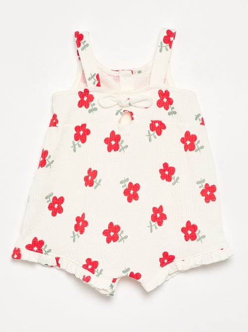Tuta corta stampata in maglia stropicciata - Kiabi Tuta corta stampata in maglia stropicciata - Kiabi