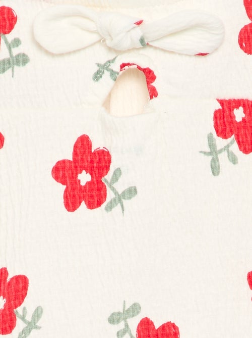 Tuta corta stampata in maglia stropicciata - Kiabi Tuta corta stampata in maglia stropicciata - Kiabi