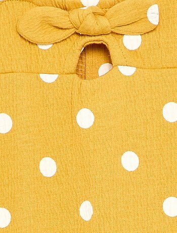 Tuta corta stampata in maglia stropicciata
