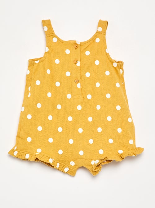 Tuta corta stampata in maglia stropicciata - Kiabi Tuta corta stampata in maglia stropicciata - Kiabi