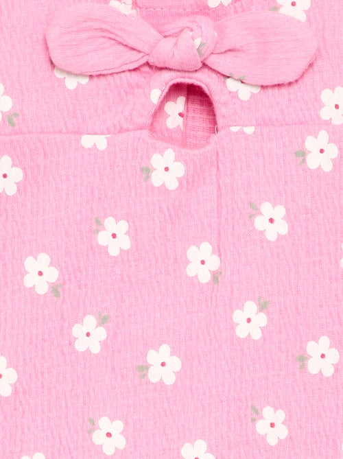 Tuta corta stampata in maglia stropicciata - Kiabi