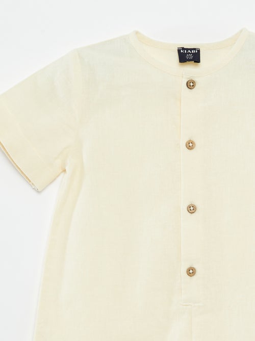 Tuta corta tinta unita con bottoni - Kiabi