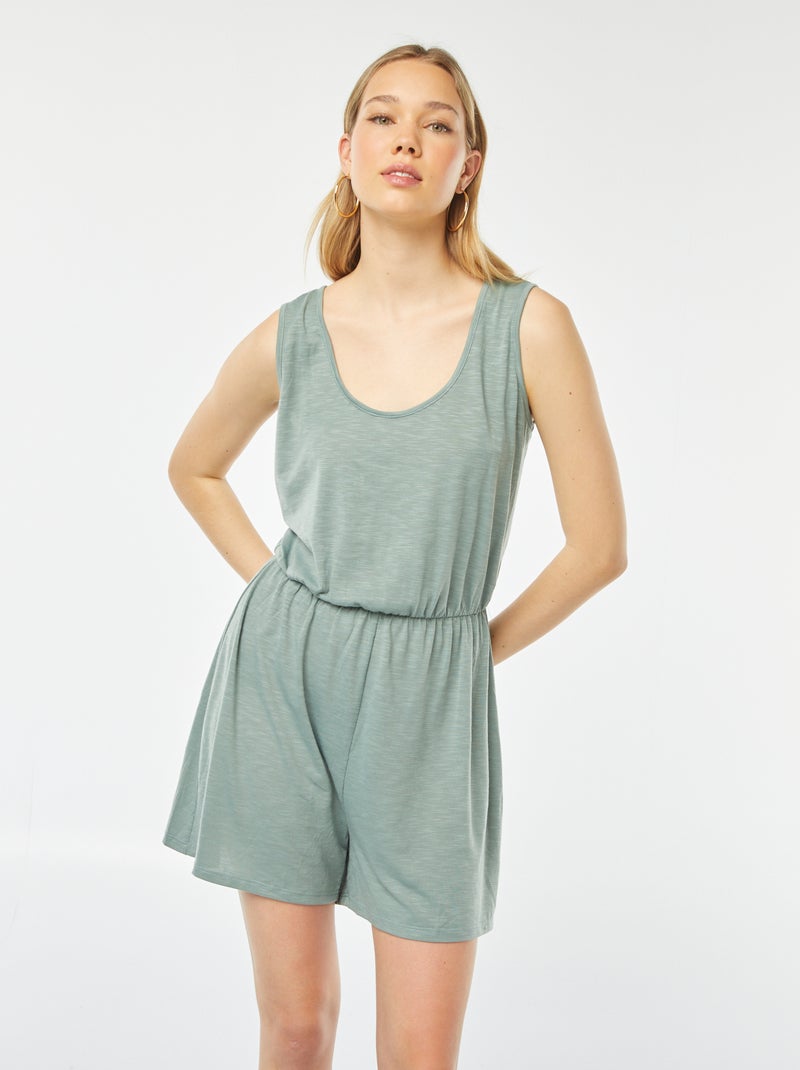 Tuta corta traforata dietro VERDE - Kiabi