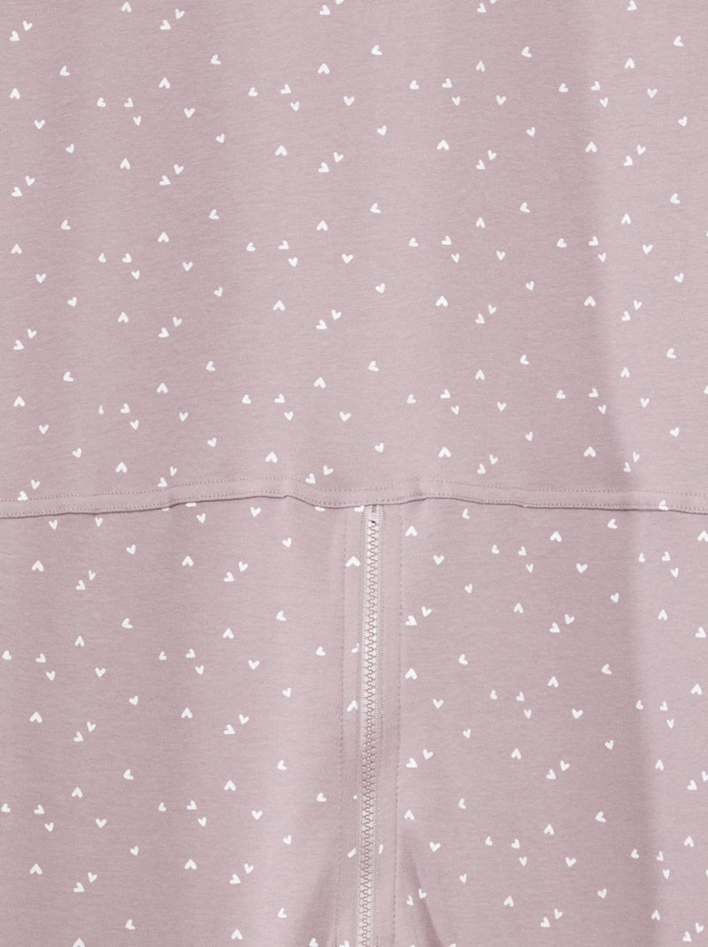 Tuta da notte con apertura a zip - collezione facile da indossare ROSA - Kiabi
