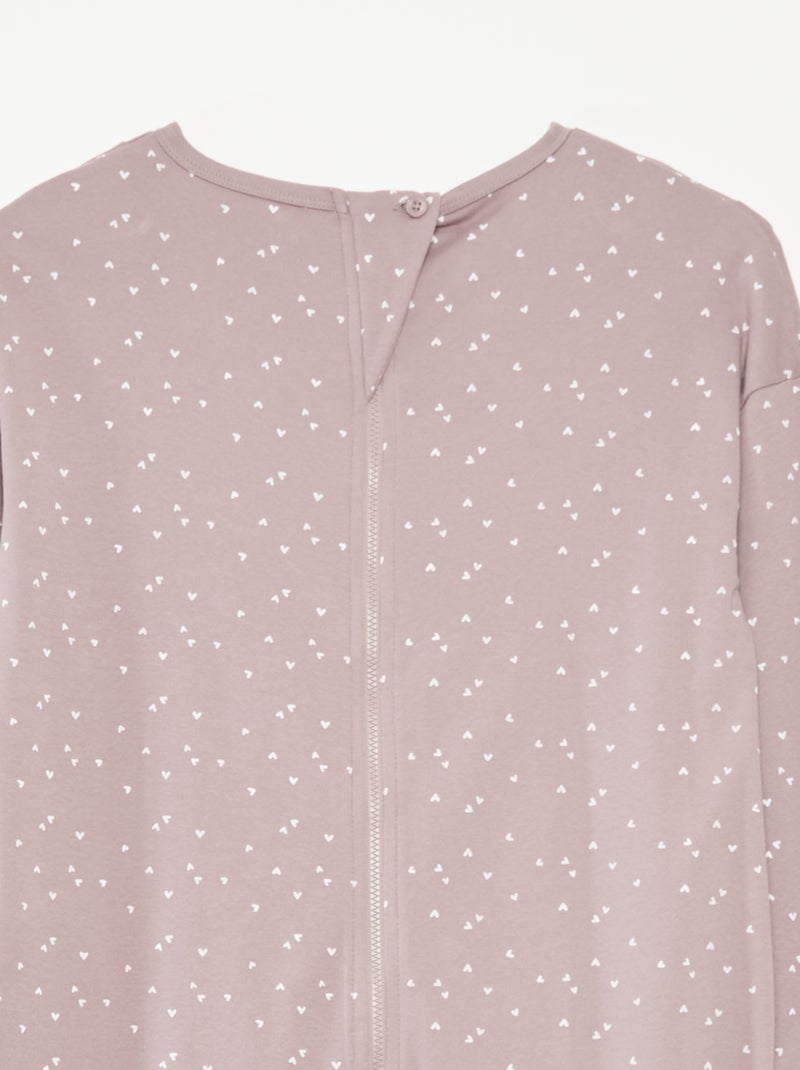 Tuta da notte con apertura a zip - collezione facile da indossare ROSA - Kiabi