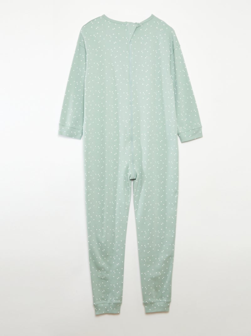 Tuta da notte con apertura a zip - collezione facile da indossare VERDE - Kiabi