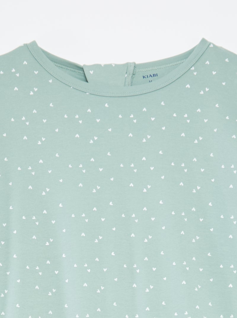 Tuta da notte con apertura a zip - collezione facile da indossare VERDE - Kiabi