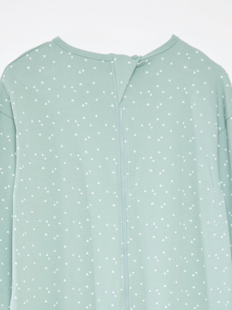 Tuta da notte con apertura a zip - collezione facile da indossare VERDE - Kiabi