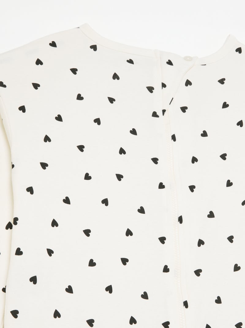 Tuta da notte con apertura a zip - Facile da indossare Bianco - Kiabi