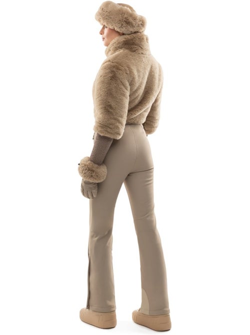 Tuta da sci retrò in ecopelliccia da donna donna val gardena-w camel - Kiabi