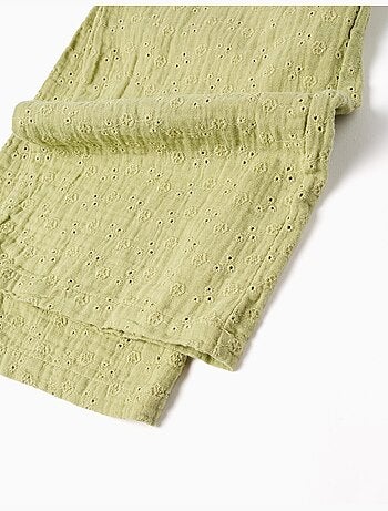 Tuta in cotone a gamba larga in ricamo inglese