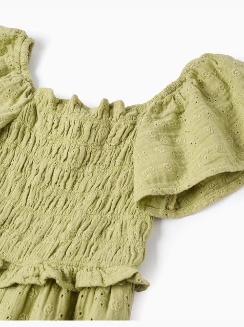 Tuta in cotone a gamba larga in ricamo inglese - Kiabi