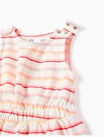 Tuta in cotone a righe con tasche cargo
