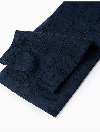 Tuta in cotone con broderie anglaise e volant