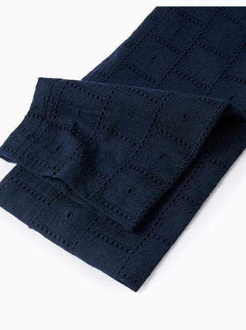 Tuta in cotone con broderie anglaise e volant - Kiabi