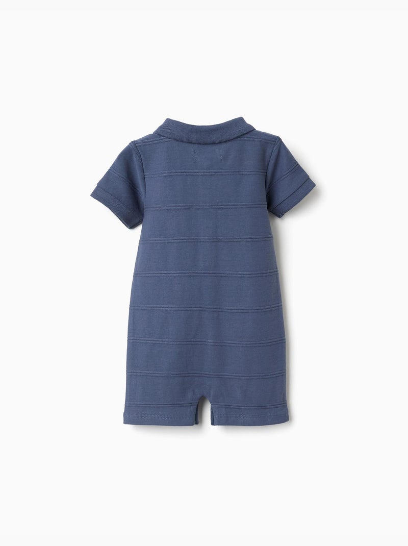 Tuta in cotone con linee in rilievo B&S Blu Blu - Kiabi