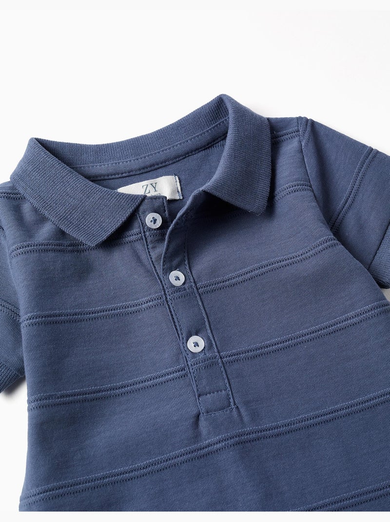 Tuta in cotone con linee in rilievo B&S Blu Blu - Kiabi