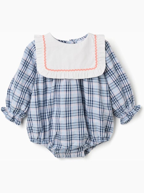 Tuta in cotone con motivo a quadri b&s - Kiabi