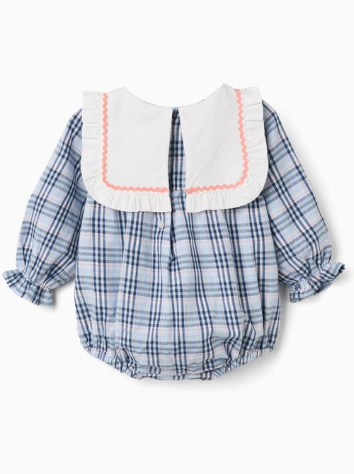 Tuta in cotone con motivo a quadri b&s - Kiabi