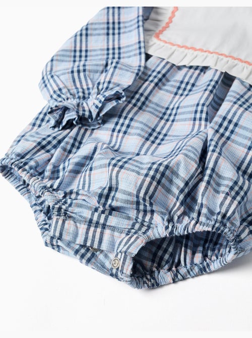 Tuta in cotone con motivo a quadri b&s - Kiabi