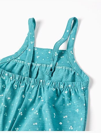 Tuta in cotone con motivo floreale