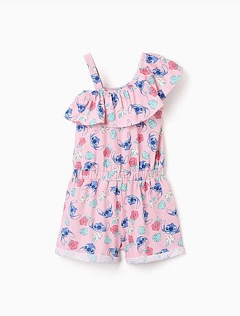 Tuta in cotone con motivo Stitch e volant