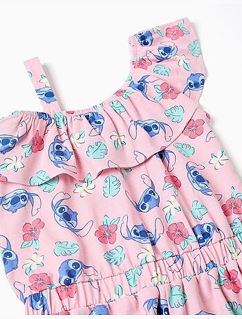 Tuta in cotone con motivo Stitch e volant