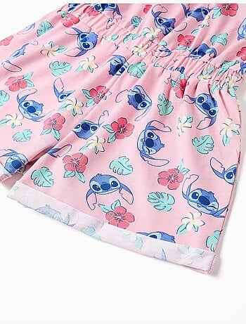 Tuta in cotone con motivo Stitch e volant