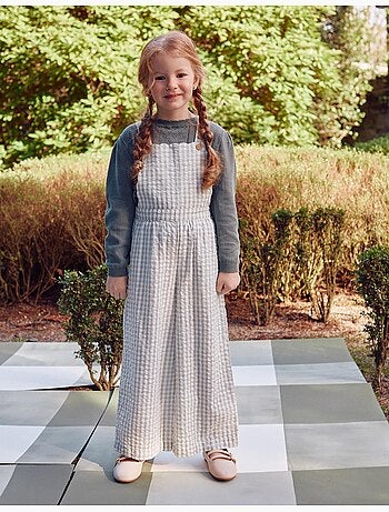 Tuta in cotone con motivo vichy b&s