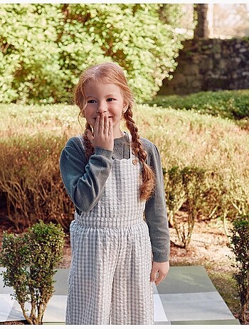 Tuta in cotone con motivo vichy b&s