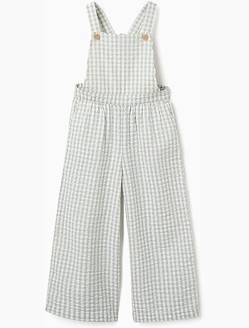 Tuta in cotone con motivo vichy b&s