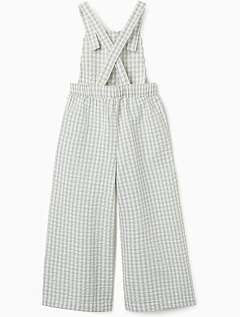 Tuta in cotone con motivo vichy b&s