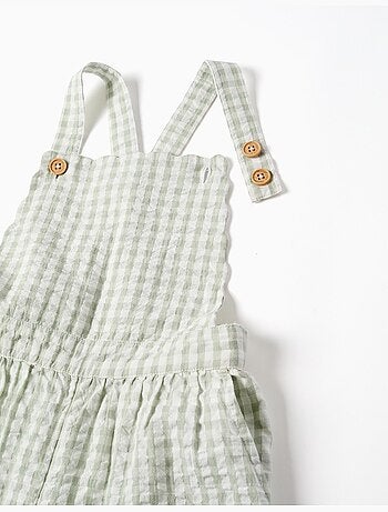 Tuta in cotone con motivo vichy b&s