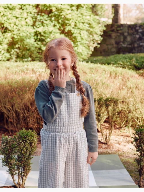 Tuta in cotone con motivo vichy b&s - Kiabi