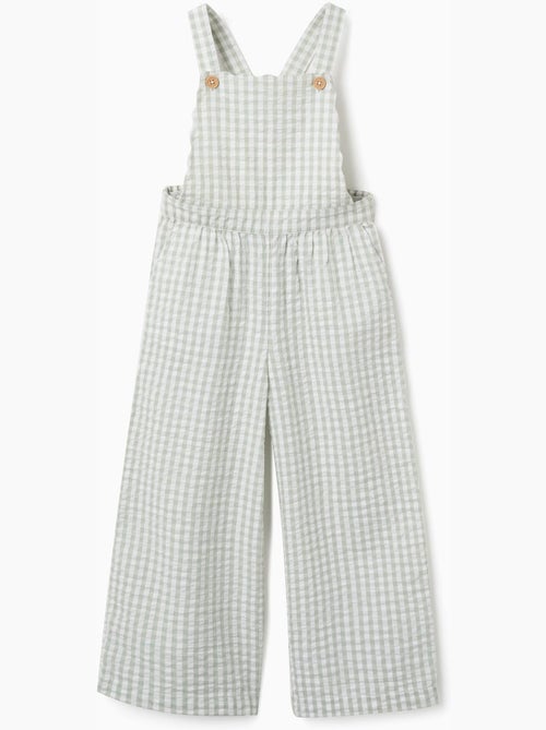 Tuta in cotone con motivo vichy b&s - Kiabi