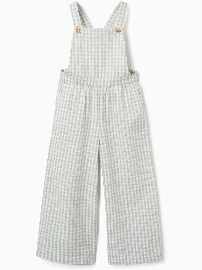 Tuta in cotone con motivo vichy b&s Verde chiaro - Kiabi