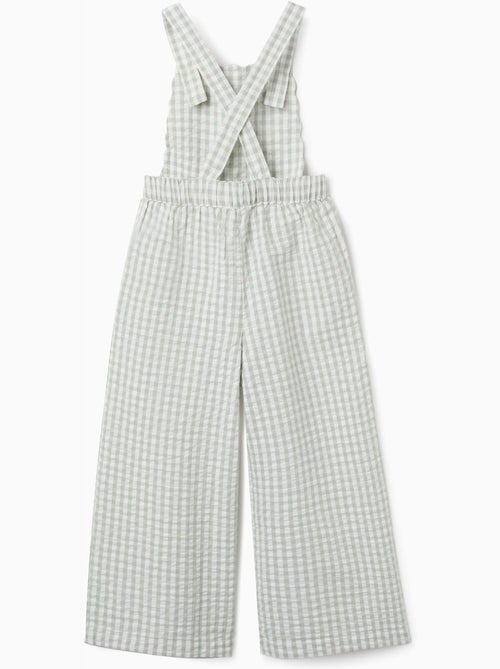 Tuta in cotone con motivo vichy b&s - Kiabi