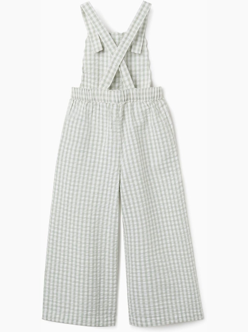 Tuta in cotone con motivo vichy b&s Verde chiaro - Kiabi