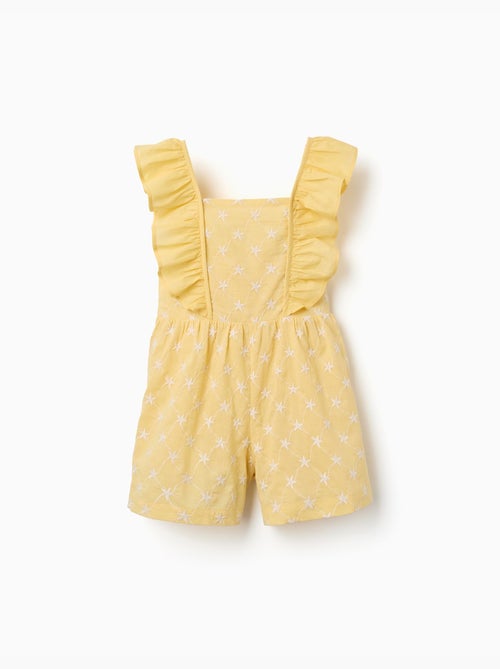 Tuta in cotone con ricamo e volant B&S - Kiabi