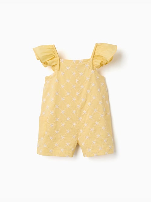 Tuta in cotone con ricamo e volant B&S - Kiabi