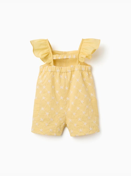 Tuta in cotone con ricamo e volant B&S - Kiabi