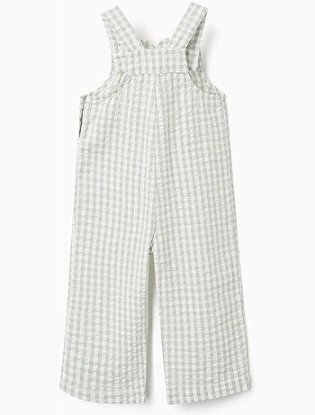 Tuta in cotone + cuffietta con motivo vichy b&s