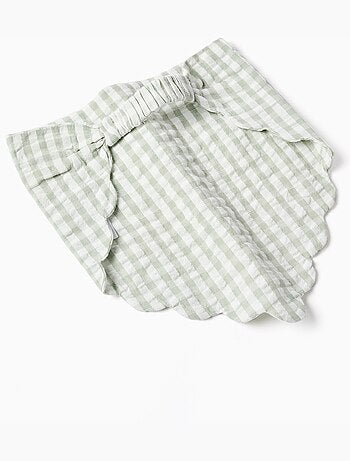 Tuta in cotone + cuffietta con motivo vichy b&s