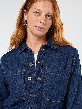 Tuta in denim a maniche lunghe