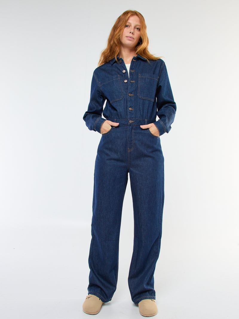 Tuta in denim a maniche lunghe Blu - Kiabi