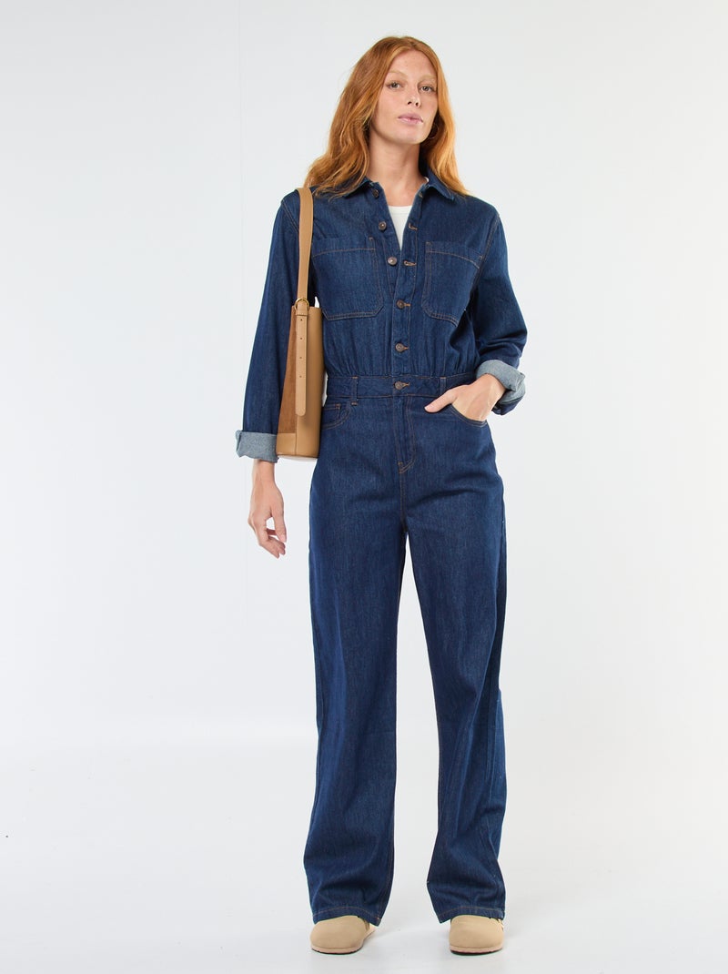 Chunpin Tuta Donna Con Scollo Quadrato - Manica Corta Blu Profondo, Taglia Large - Comoda In Poliammide