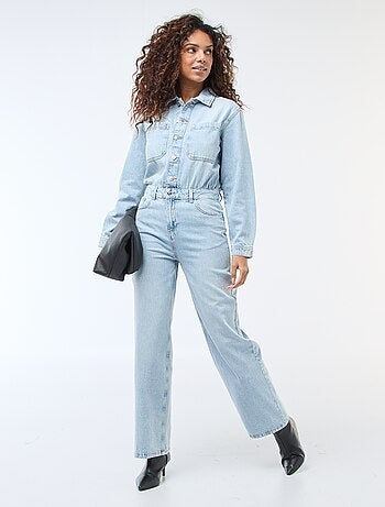 Tuta in denim a maniche lunghe