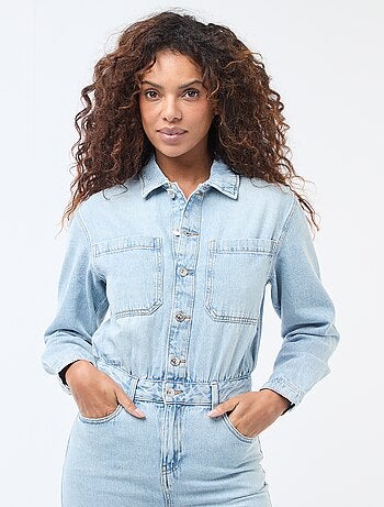 Tuta in denim a maniche lunghe