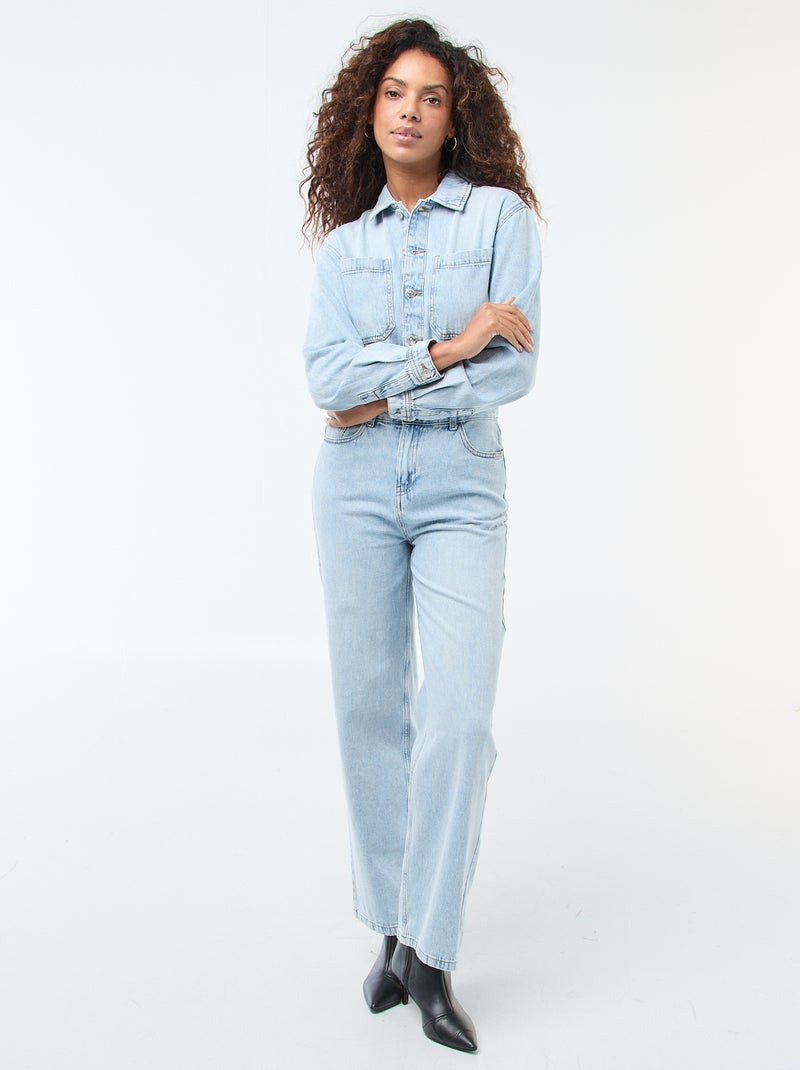 Tuta in denim a maniche lunghe Blu - Kiabi